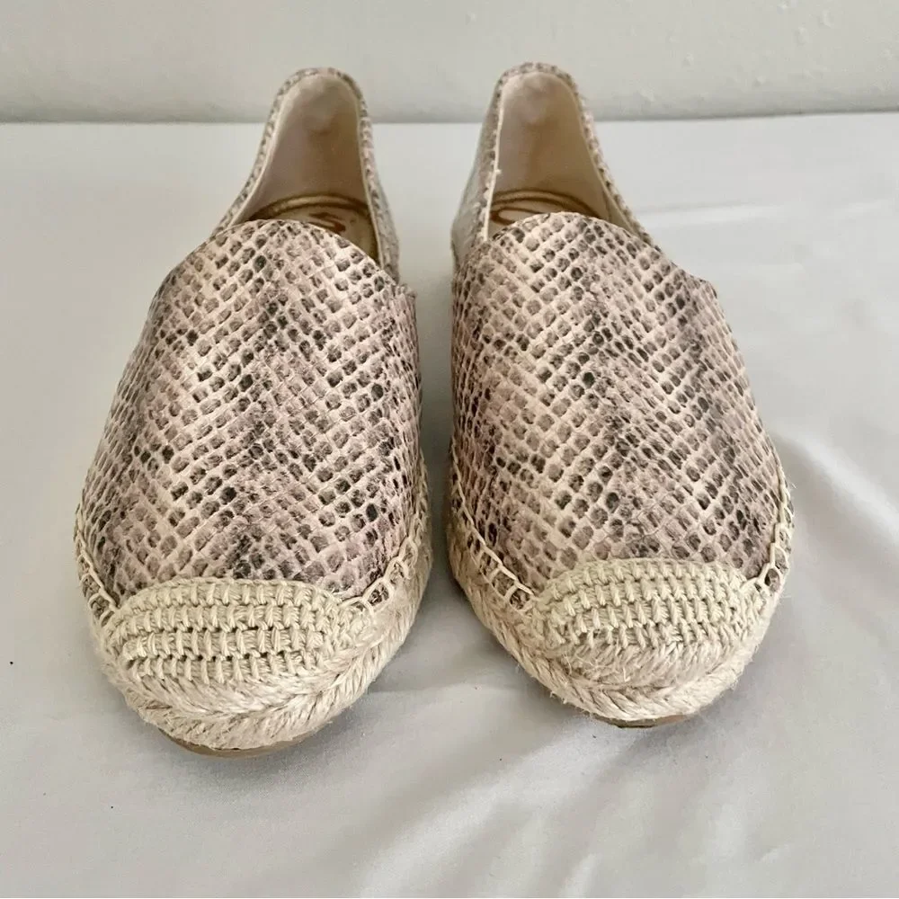 Sam Edelman Leather Snake Skin Print Espadrilles Women’s Sz 7